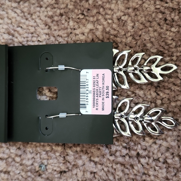 INC Crystal Leaf Statement Earrings - Picture 3 of 4